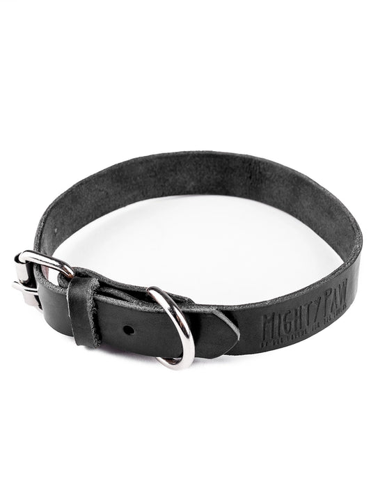 Medium Black Leather Collar