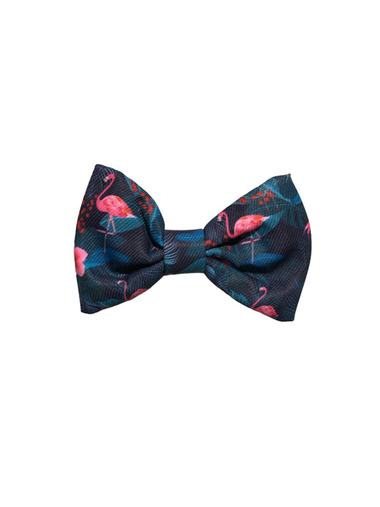 Flamingo and Hibiscus Bowtie