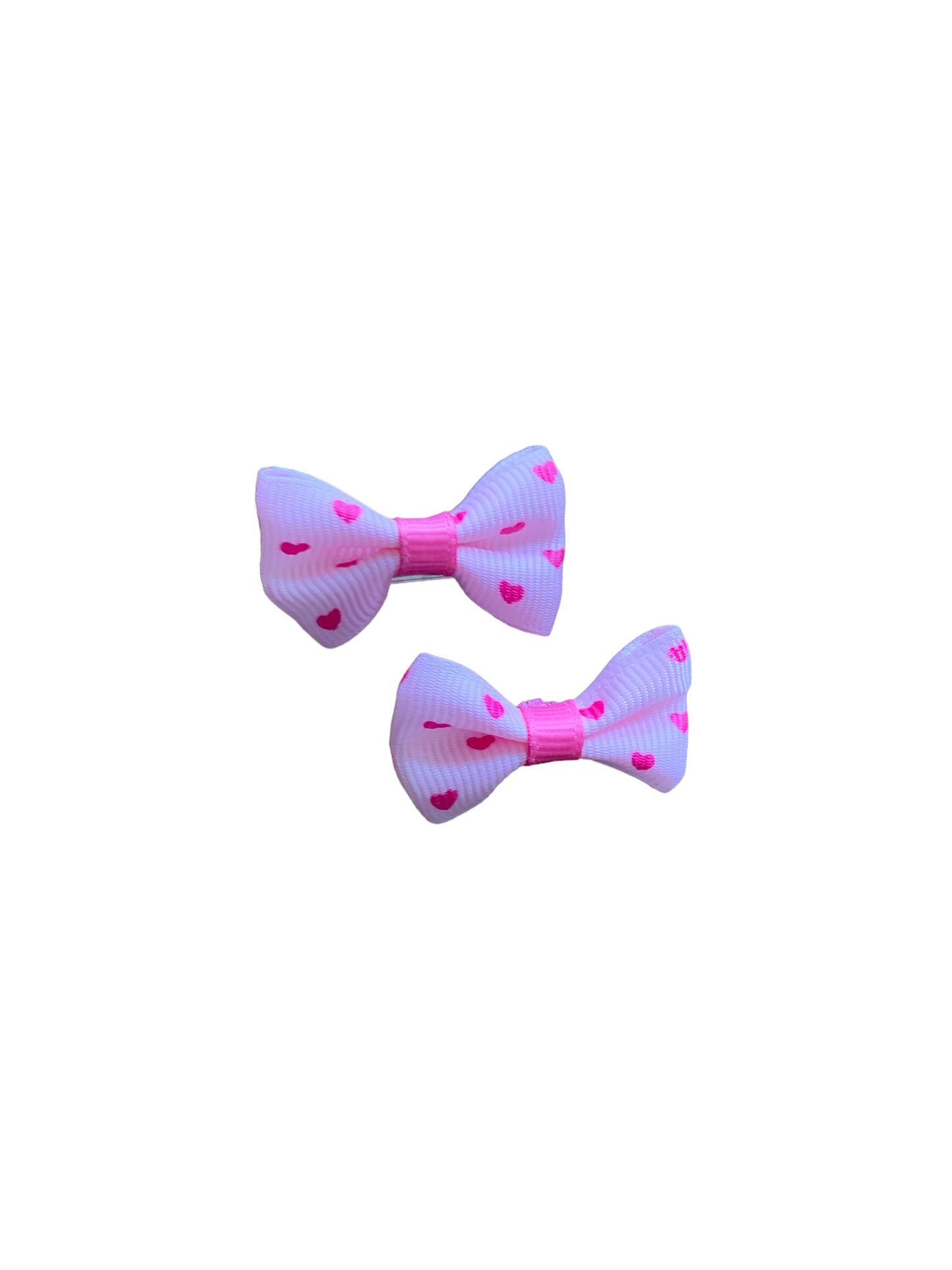 Pink Hearts Hair Bows