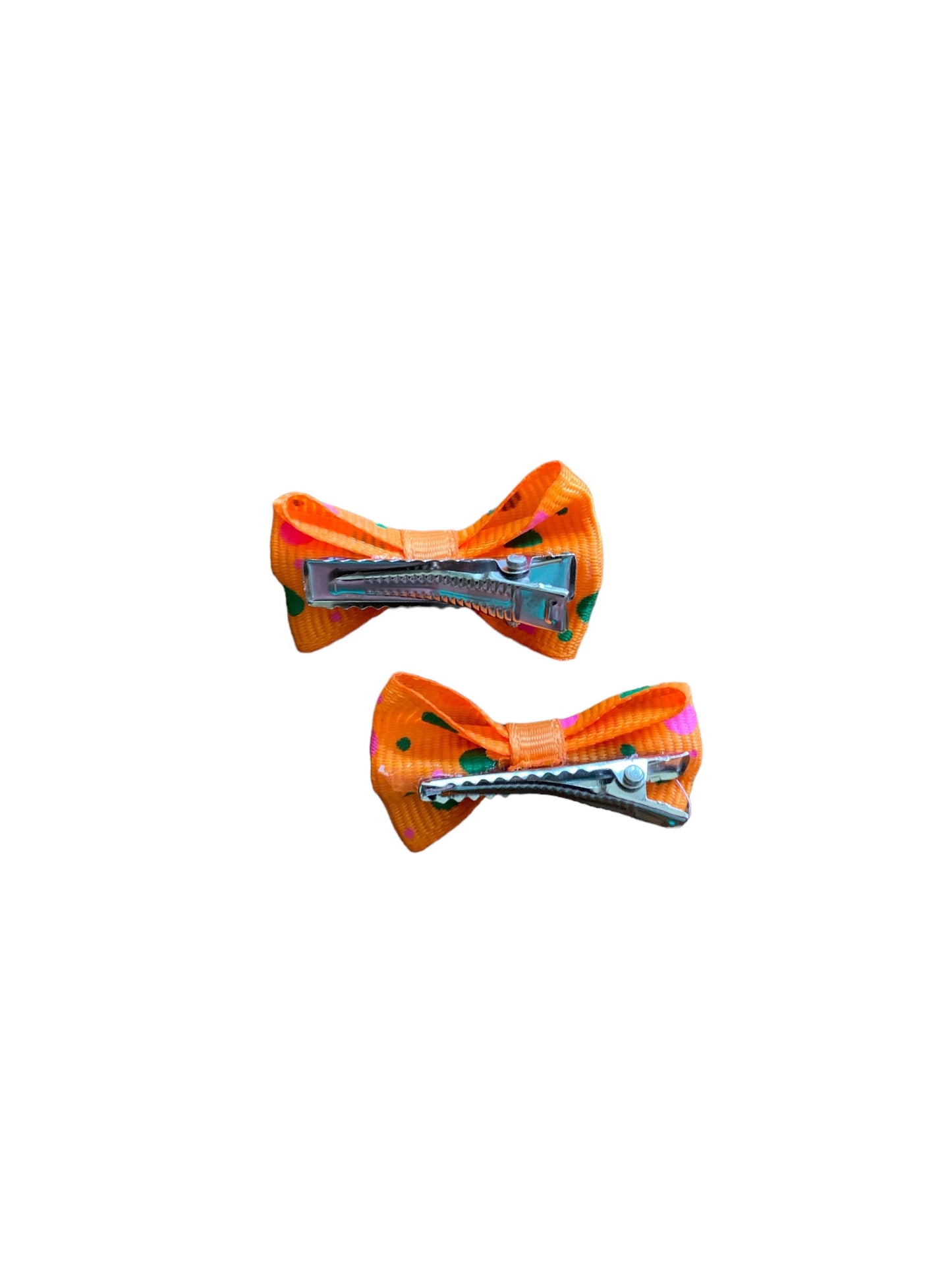 Orange Polka Dots Hair Bows