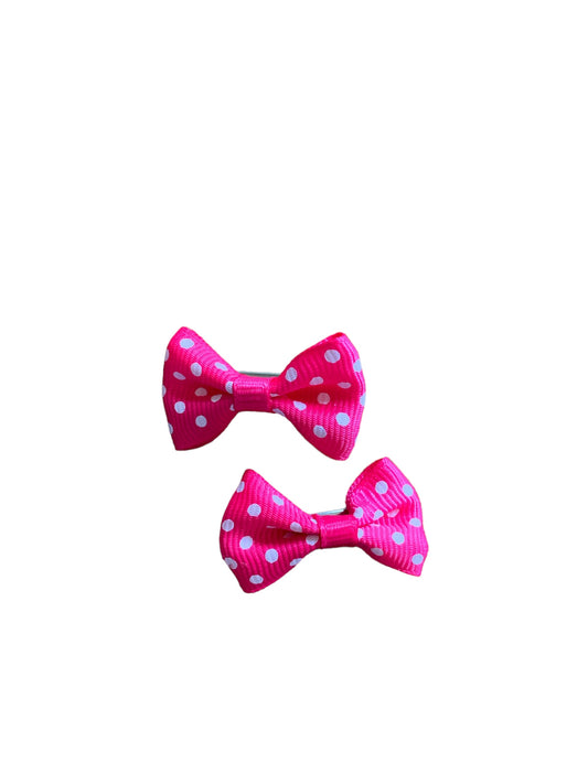 Pink Polka Dots Hair Bows